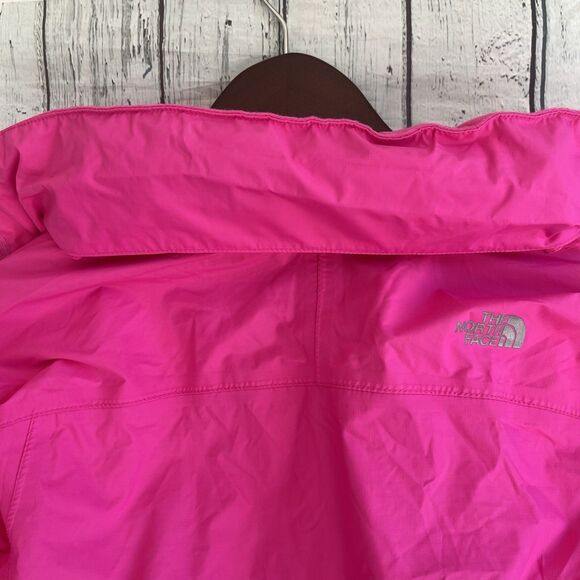The North Face Girls HYVENT Hooded Rain Jacket Size S 7/8 Pink Outdoor Full Zip - Picture 9 of 14